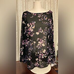 Ava & Viv Flowy Top Floral Scoopneck Size 1X